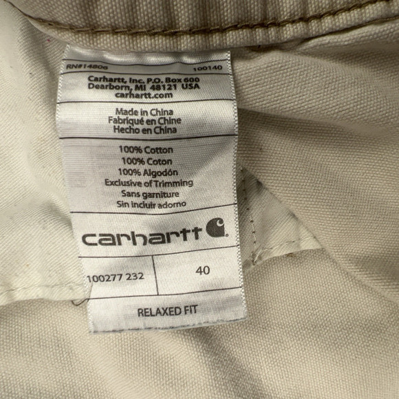 Carhartt Cargo Shorts Mens 40 Khaki Relaxed Fit Flat Front Utility Work Wear - Picture 11 of 11